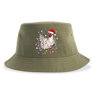 Christmas Santa Chicken Sustainable Bucket Hat