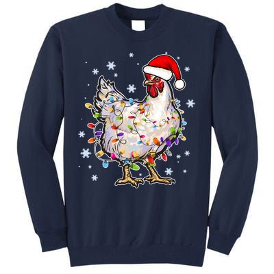 Christmas Santa Chicken Tall Sweatshirt