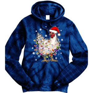 Christmas Santa Chicken Tie Dye Hoodie