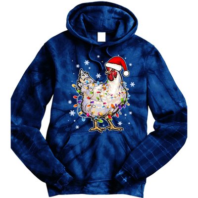 Christmas Santa Chicken Tie Dye Hoodie