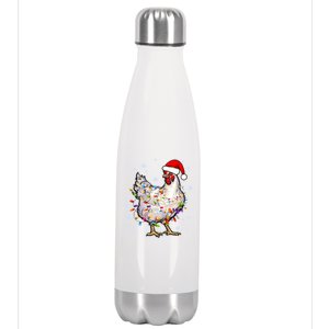 Christmas Santa Chicken Stainless Steel Insulated Water Bottle