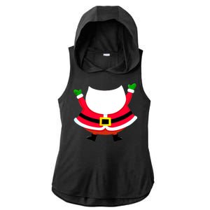 Christmas Santa Claus Big Head Suit Ladies PosiCharge Tri-Blend Wicking Draft Hoodie Tank