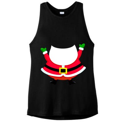 Christmas Santa Claus Big Head Suit Ladies PosiCharge Tri-Blend Wicking Tank