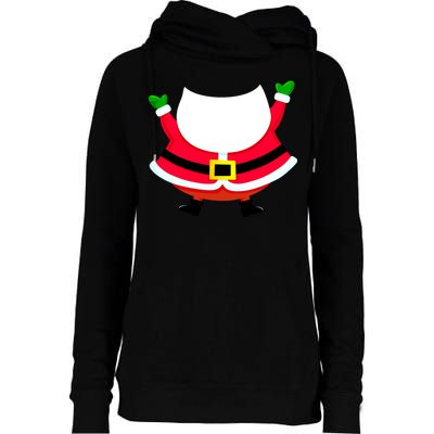 Christmas Santa Claus Big Head Suit Womens Funnel Neck Pullover Hood