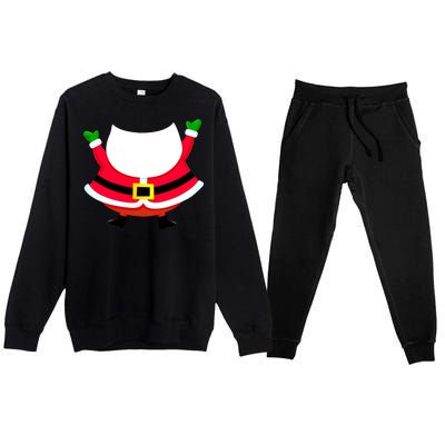 Christmas Santa Claus Big Head Suit Premium Crewneck Sweatsuit Set