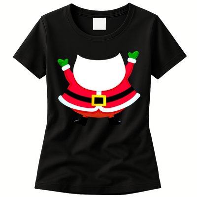 Christmas Santa Claus Big Head Suit Womens T-Shirt