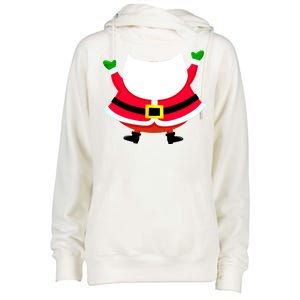 Christmas Santa Claus Big Head Suit Womens Funnel Neck Pullover Hood