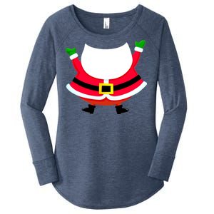 Christmas Santa Claus Big Head Suit Women's Perfect Tri Tunic Long Sleeve Shirt