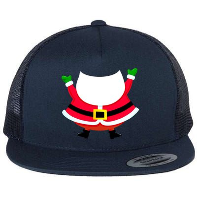 Christmas Santa Claus Big Head Suit Flat Bill Trucker Hat