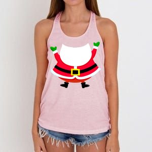 Christmas Santa Claus Big Head Suit Women's Knotted Racerback Tank