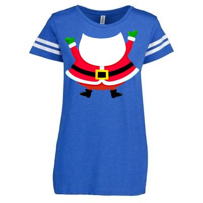 Christmas Santa Claus Big Head Suit Enza Ladies Jersey Football T-Shirt