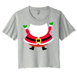 Christmas Santa Claus Big Head Suit Women's Crop Top Tee