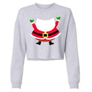 Christmas Santa Claus Big Head Suit Cropped Pullover Crew