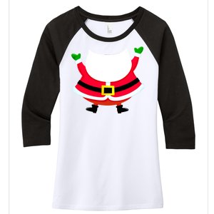 Christmas Santa Claus Big Head Suit Women's Tri-Blend 3/4-Sleeve Raglan Shirt