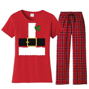 Christmas Santa Costume Top Women's Flannel Pajama Set