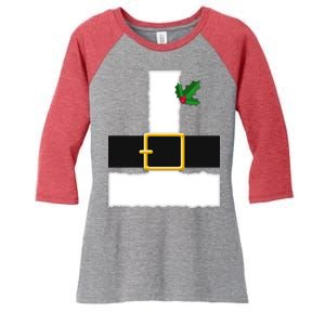 Christmas Santa Costume Top Women's Tri-Blend 3/4-Sleeve Raglan Shirt