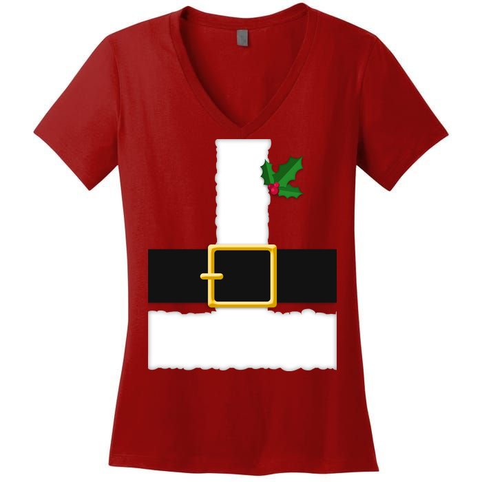 Christmas Santa Costume Top Women's V-Neck T-Shirt