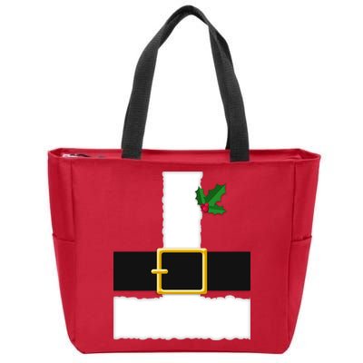 Christmas Santa Costume Top Zip Tote Bag