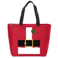 Christmas Santa Costume Top Zip Tote Bag