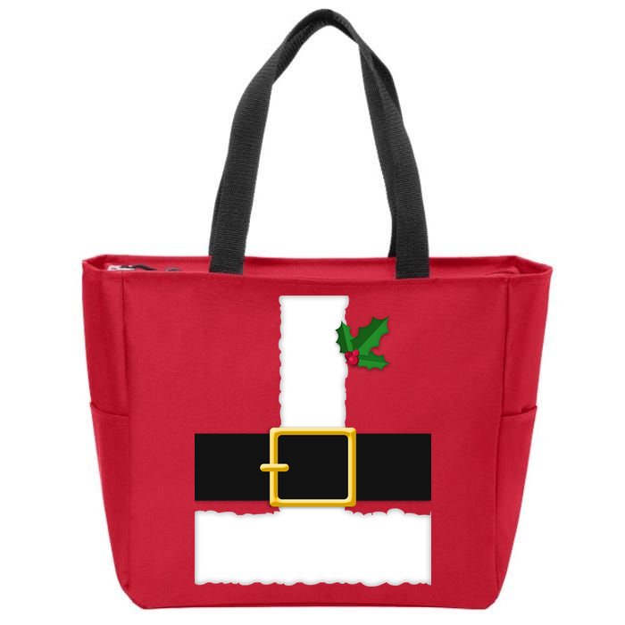 Christmas Santa Costume Top Zip Tote Bag