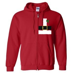 Christmas Santa Costume Top Full Zip Hoodie