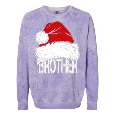 Christmas Santa Hat Brother Colorblast Crewneck Sweatshirt