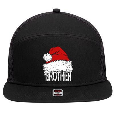 Christmas Santa Hat Brother 7 Panel Mesh Trucker Snapback Hat