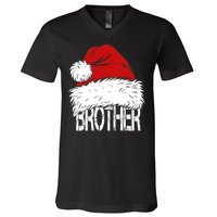 Christmas Santa Hat Brother V-Neck T-Shirt