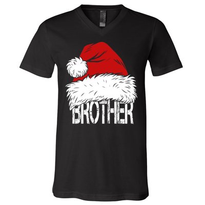 Christmas Santa Hat Brother V-Neck T-Shirt