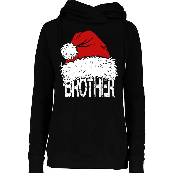 Christmas Santa Hat Brother Womens Funnel Neck Pullover Hood