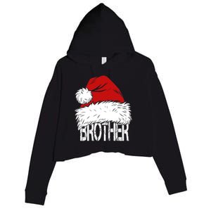 Christmas Santa Hat Brother Crop Fleece Hoodie