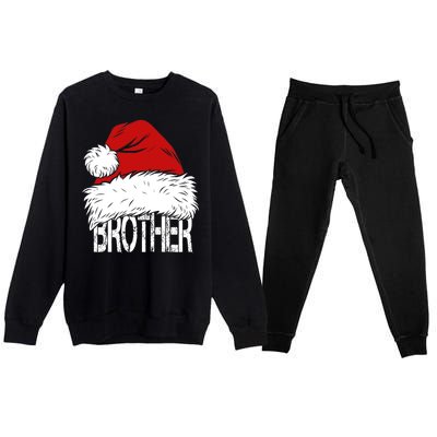 Christmas Santa Hat Brother Premium Crewneck Sweatsuit Set