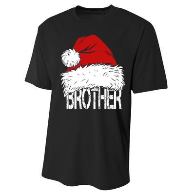 Christmas Santa Hat Brother Performance Sprint T-Shirt