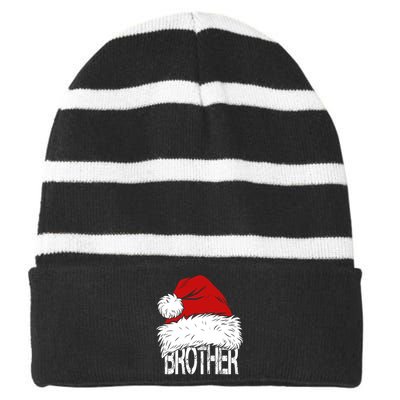 Christmas Santa Hat Brother Striped Beanie with Solid Band