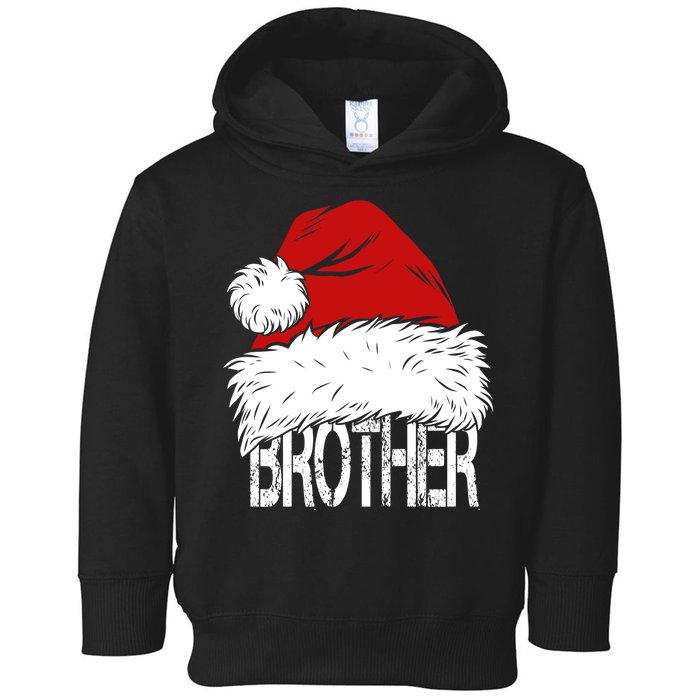 Christmas Santa Hat Brother Toddler Hoodie