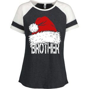 Christmas Santa Hat Brother Enza Ladies Jersey Colorblock Tee