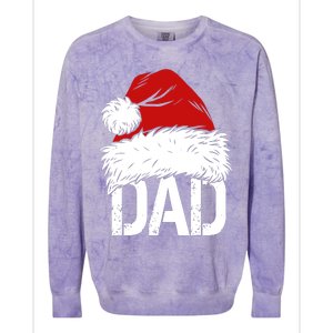 Christmas Santa Hat Dad Colorblast Crewneck Sweatshirt