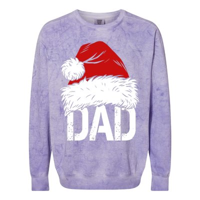 Christmas Santa Hat Dad Colorblast Crewneck Sweatshirt