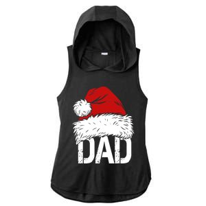 Christmas Santa Hat Dad Ladies PosiCharge Tri-Blend Wicking Draft Hoodie Tank