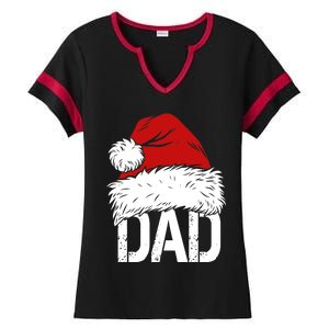 Christmas Santa Hat Dad Ladies Halftime Notch Neck Tee