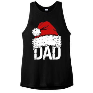 Christmas Santa Hat Dad Ladies PosiCharge Tri-Blend Wicking Tank