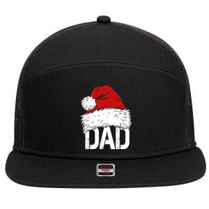 Christmas Santa Hat Dad 7 Panel Mesh Trucker Snapback Hat