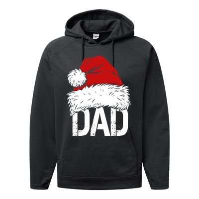 Christmas Santa Hat Dad Performance Fleece Hoodie