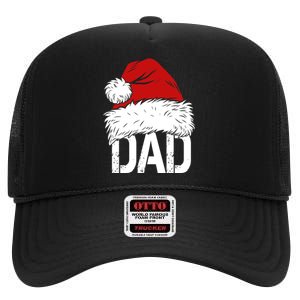 Christmas Santa Hat Dad High Crown Mesh Back Trucker Hat