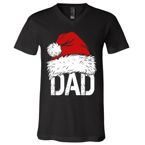 Christmas Santa Hat Dad V-Neck T-Shirt