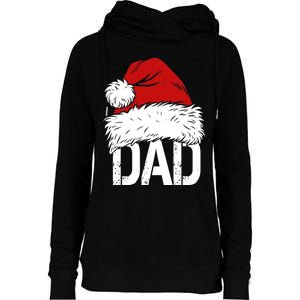 Christmas Santa Hat Dad Womens Funnel Neck Pullover Hood