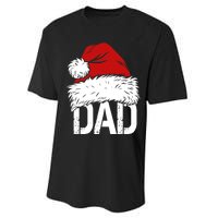 Christmas Santa Hat Dad Performance Sprint T-Shirt