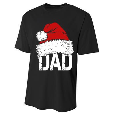 Christmas Santa Hat Dad Performance Sprint T-Shirt