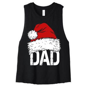 Christmas Santa Hat Dad Women's Racerback Cropped Tank