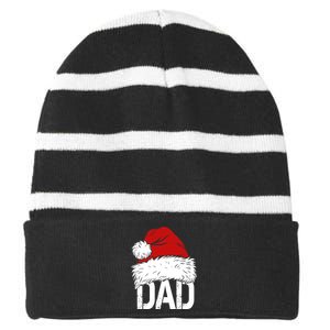 Christmas Santa Hat Dad Striped Beanie with Solid Band